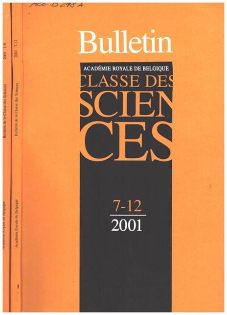 Bulletin - Classe Des Sciences - 2001 - copertina