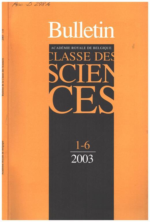 Bulletin - Classe Des Sciences - 2003 - 2
