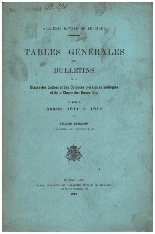 Tables Generales des bulletins - 2