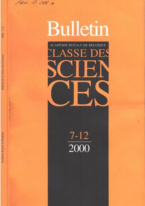 Bulletin de la Classe des Sciences - copertina