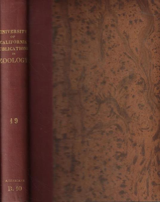 University of California Publications in Zoology Vol. XIX 1919-1920 - copertina