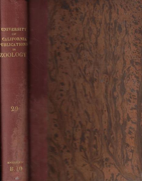 University of California Publications in Zoology Vol. XXIX 1926-1927 - copertina