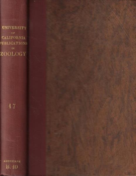 University of California Publications in Zoology Vol. XVII 1916-1918 - copertina