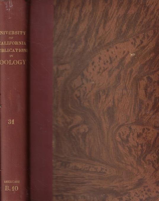 University of California Publications in Zoology Vol. XXXI 1927-1929 - copertina