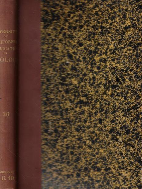 University of California Publications in Zoology Vol. XXXVI 1930-1932 - copertina