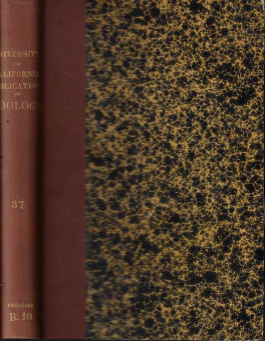 University of California Publications in Zoology Vol. XXXVII 1931-1932 - copertina