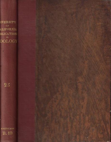 University of California Publications in Zoology Vol. XXV 1924 - copertina