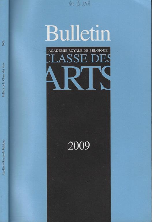Bulletin de la Classe des Beaux-Arts Anno 2009 - copertina