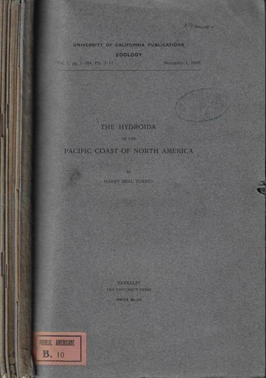 University of California Publications in Zoology Vol. I 1902-1903-1904-1905 - copertina