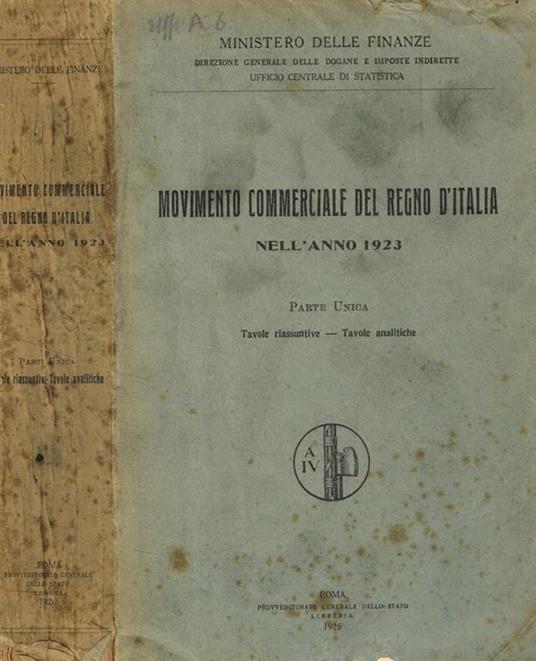 Movimento commerciale del regno d'italia nell'anno 1923. Parte unica - 2