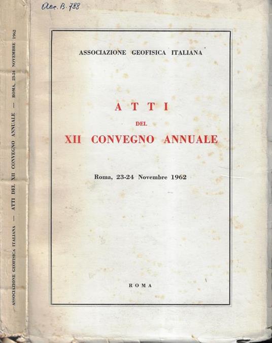 Atti del XII convegno annuale - copertina