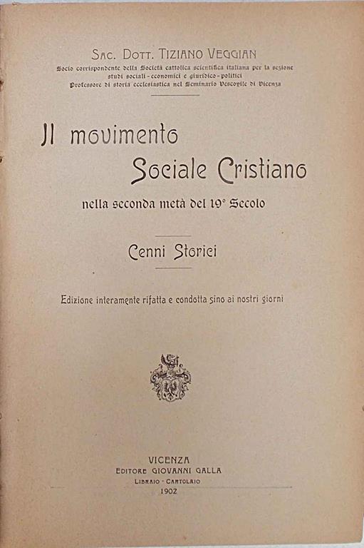 Il movimento Sociale Cristiano nella seconda met… del 19ø secolo - copertina