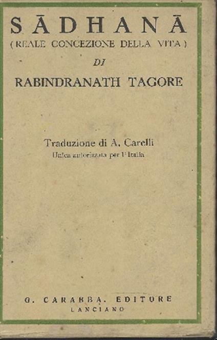 Sadhana.( Reale Concezione Della Vita) - Rabindranath Tagore - copertina