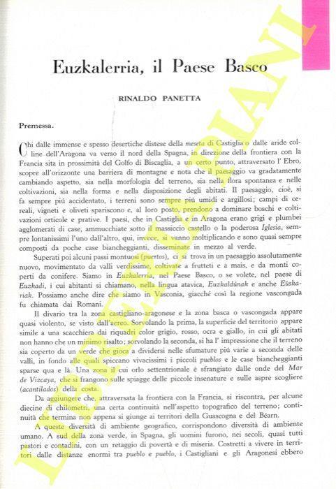 Euskalerria, il Paese Basco - Rinaldo Panetta - copertina