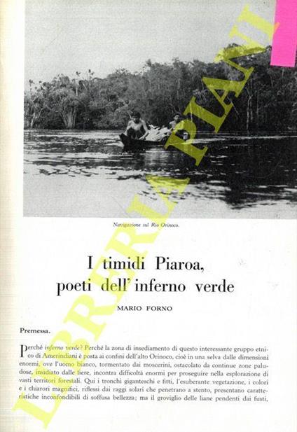I timidi Piaroa, poeti dell'Inferno Verde - Mario Forno - copertina