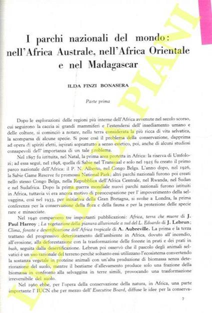 I parchi nazionali del mondo: nell'Africa Australe, nell'Africa Orientale e nel Madagascar - copertina