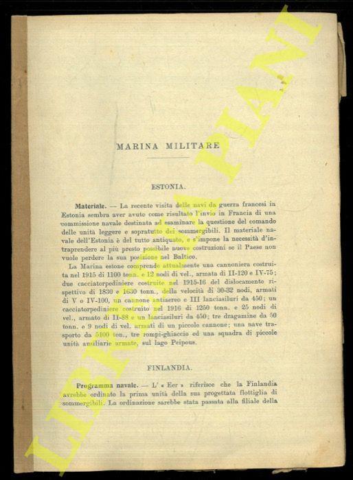 Marina militare. Estonia. Finlandia. Francia. Germania. Giappone. Grecia. Inghilterra. Italia. Olanda. Perù. Spagna. Stati Uniti - copertina