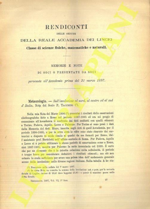 Sull'elissoide di polarizzazione relativo alle onde elettromagnetiche nella selenite, e sulla polarizzazione elittica di queste onde. Sull'assorbimento delle onde elettromagnetiche - Augusto Righi - copertina