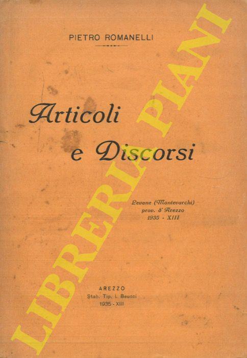 Articoli e discorsi - Pietro Romanelli - copertina