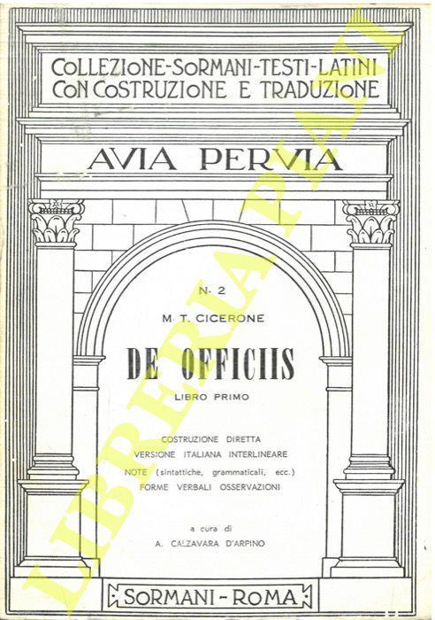 De officiis libro primo - M. Tullio Cicerone - copertina