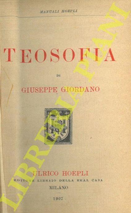 Teosofia - Giuseppe Giordano - copertina