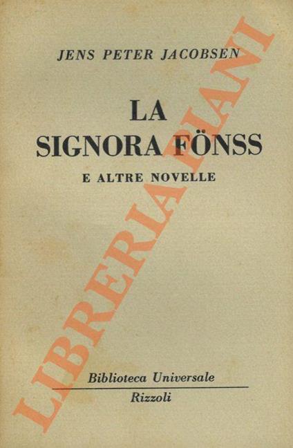 La signora Fönss e altre novelle - Jens Peter Jacobsen - copertina