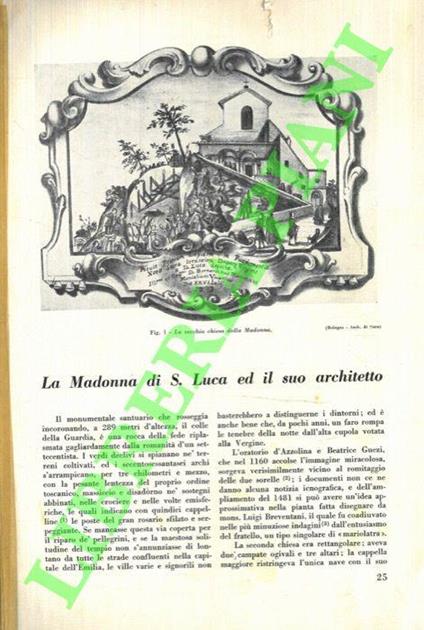 La Madonna di S. Luca e il suo architetto - Aldo Foratti - copertina