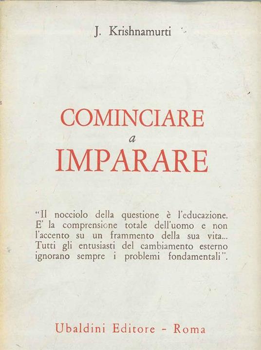 Cominciare a imparare - copertina