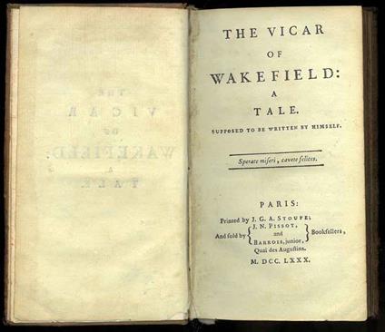 The vicar of Wakefield: a tale. Supposed to be written by himself - Oliver Goldsmith - copertina