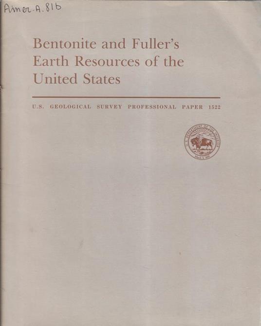 Bentonite and fuller's earth resources of the United States - copertina