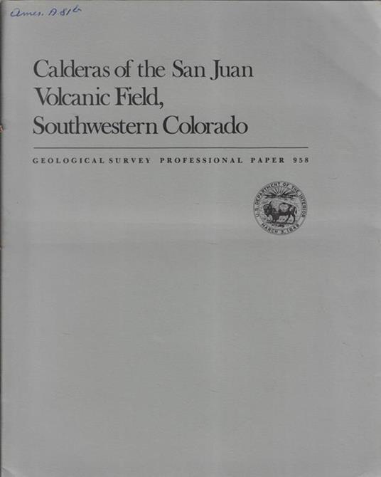 Calderas of the san Juan Volcanic Field, Southwestern Colorado - copertina