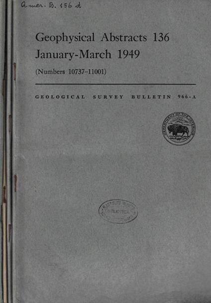 Geological Survey Bulletin 966 A, B, C, D - copertina