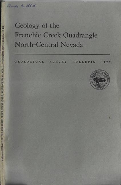 Geology of the frenchie Creek Quadrangle North-Central Nevada - copertina