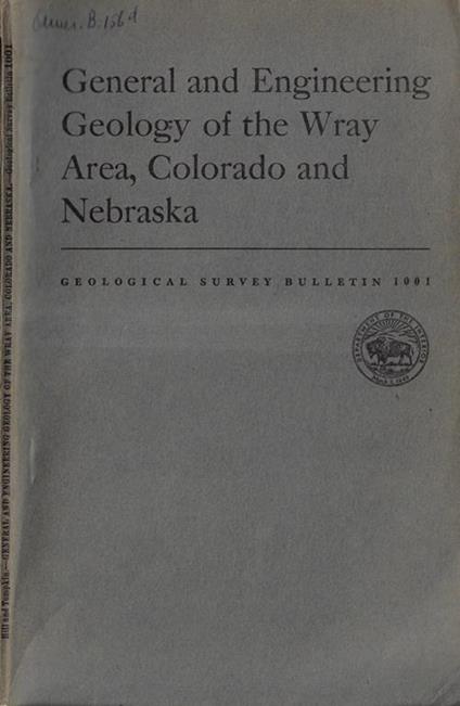General and engineering geology of the wray area, Colorado and Nebraska - copertina