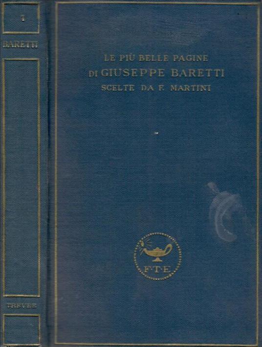Le più belle pagine di Giuseppe Baretti - Ferdinando Martini - copertina