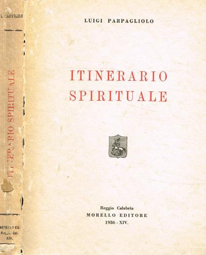 Intinerario spirituale - Luigi Parpagliolo - copertina