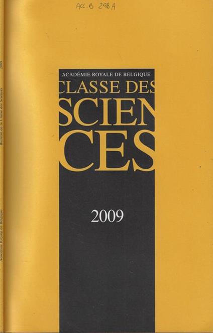 Bulletin de la Classe des Sciences Tomo XX Anno 2009 - copertina