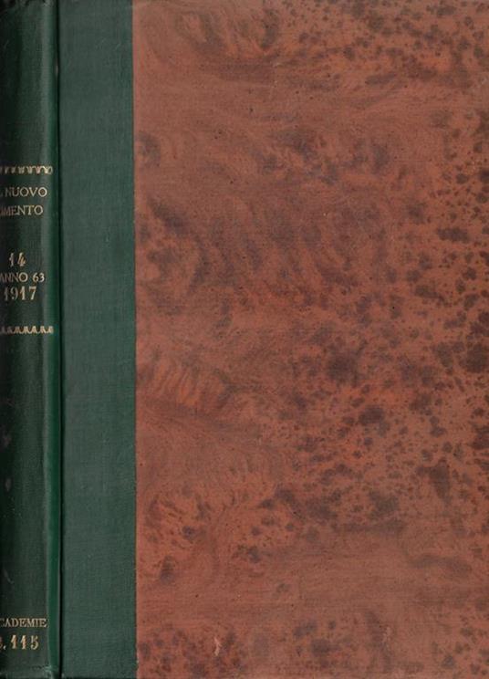 Il nuovo cimento anno LXIII serie VI Vol. XIV Fasc. 7 luglio 1917 - copertina