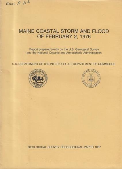 Maine Coastal Storm and Flood of February 2, 1976 - copertina