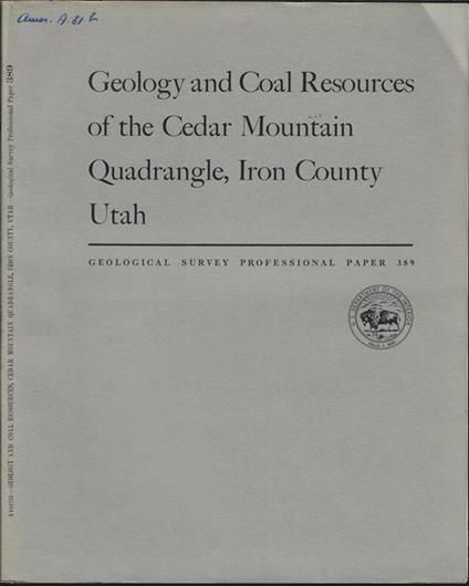 Geology and Coal Resources of the Cedar Mountain Quadrangle, Iron County Utah - copertina