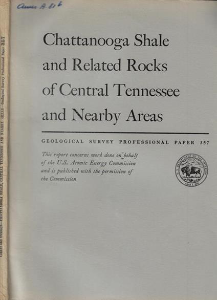 Chattanooga Shale and Related Rocks of Central Tennessee and Nearby Areas - copertina