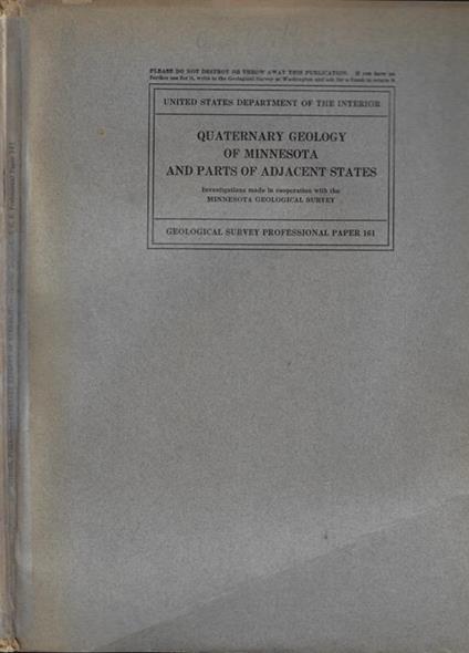 Quaternary Geology of Minnesota and Parts of Adjacent States - copertina