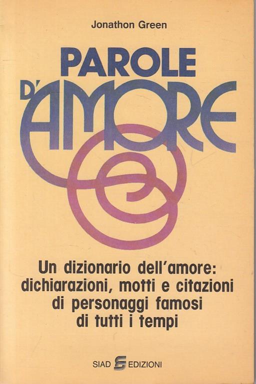 Parole D'Amore Dizionario - copertina