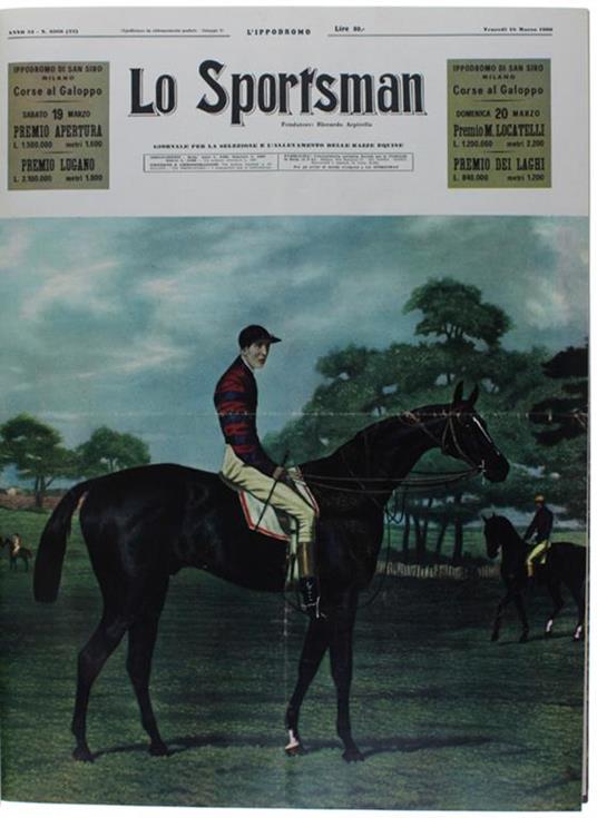 Lo SPORTSMAN - l'Ippodtomo. Anno 1960 completo. Giornale per la selezione e l'allevamento delle razze equine - copertina