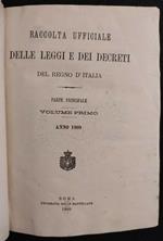 Leggi e dei Decreti del Regno d'Italia - Vol I - Tipografia Mantellate - 1909