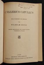 C. Valerius Catullus - B.G. Teubner - 1929