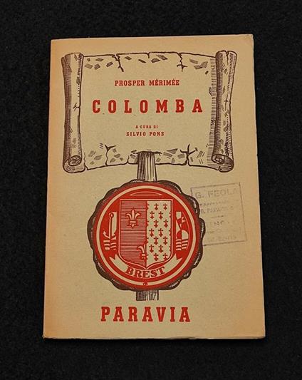 Colomba - P. Mérimée - Paravia - 1958 - Francese - Prosper Mérimée - copertina