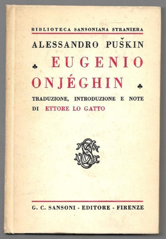 Eugenio Onjéghin - Aleksandr Puskin - copertina