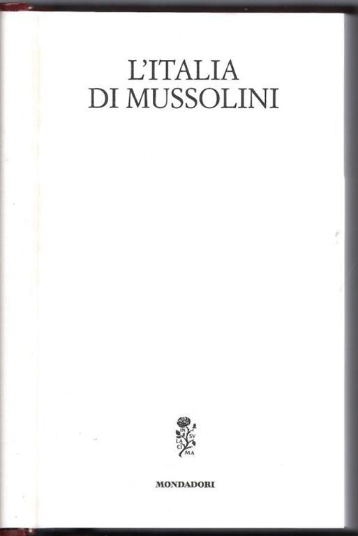 L’Italia di Mussolini - Richard J. Bosworth - copertina