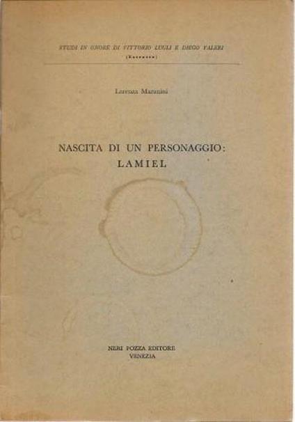 Nascita di un personaggio: Lamiel - Lorenza Maranini - copertina